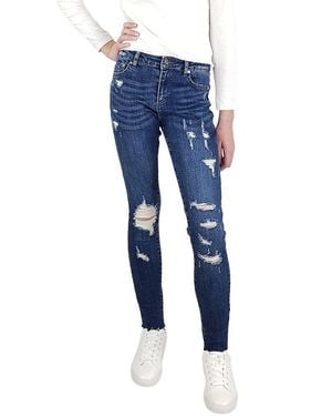 Tractr Jeans Diane Basic Mid-Rise Skinny Pant - Blue