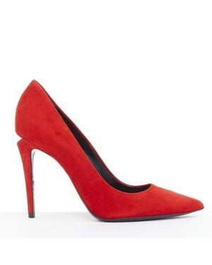 Alexander Wang Tia Suede Cutout Heel Point Pumps - Red