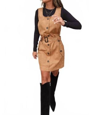 Raisonnel Suede Belted Dress - Brown
