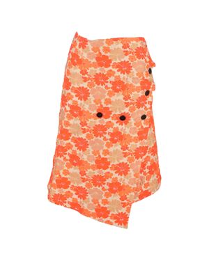 Jil Sander Floral-Jacquard Midi Wrap Skirt - Orange