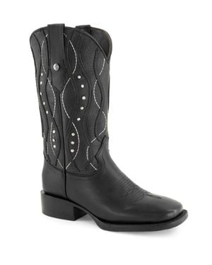 Forastero Western Fashion Leather Boots - Black