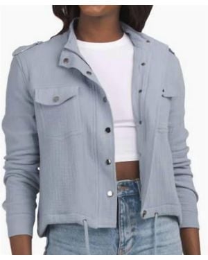 Elan Cropped Crepe Jacket - Gray