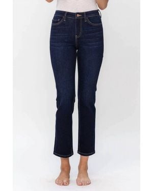 VERVET BY FLYING MONKEY Clara High Rise Slim Straight Jeans - Blue