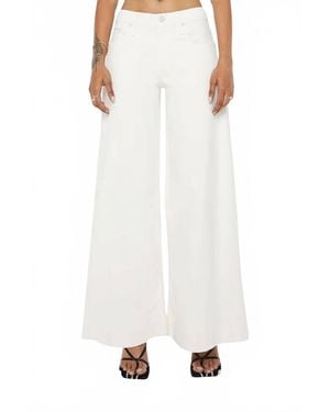 Mother Lil Mid Rise Headliner Sneak Wide Leg Jeans - White