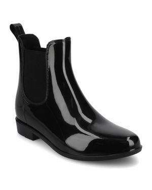 Journee Collection Journee Drizzle Waterproof Rain Ankle Boots - Black