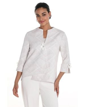 FRANK LYMAN Textured Abstract Swing Jacket - White