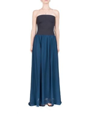Ciao Lucia Giselle Chiffon And Jersey Maxi Dress - Blue