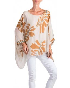 Gigi Moda Seta Foglia Kaftan Top - White