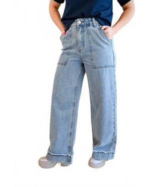 FRNCH Marino Pines Denim Trouser - Blue