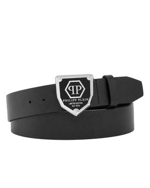 Philipp Plein Leather Belt Hexagon - Black