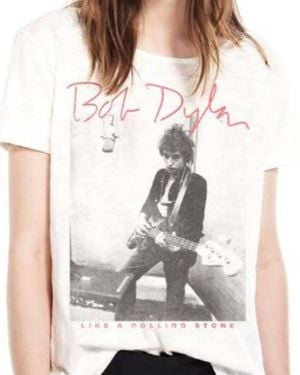 Prince Peter Bob Dylan Rolling Stone Crop Tee - White