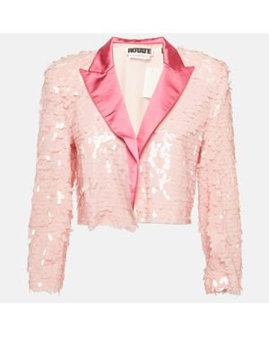 ROTATE BIRGER CHRISTENSEN Sequin And Satin Blazer - Pink
