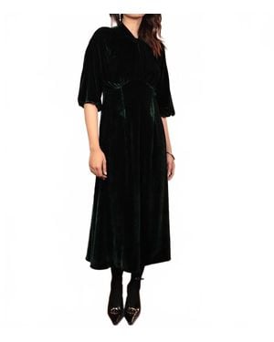 ORNAETE Nitika Velvet Midi Dress - Black