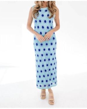 marie The Blake Crochet Midi Dress - Blue
