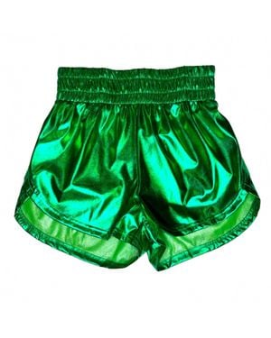 Belle Cher Metallic Athletic Fit Short - Green
