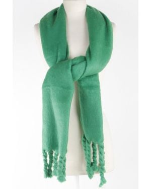 TRUEDAMES Soft Twisted Fringe Scarf - Green