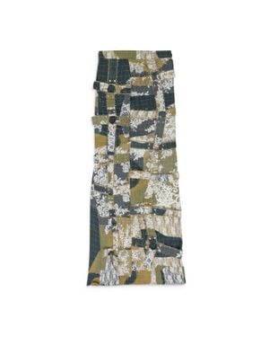 Who Decides War Affinity Grid Bondage Maxi Skirt - Green