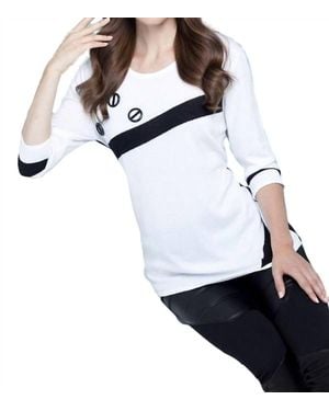 Angel Diagonal Stripe Top - White
