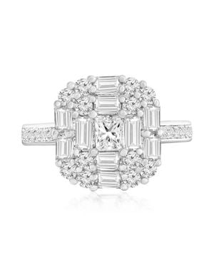 Donatello Gian Graduated Crystal Cocktail Ring - White
