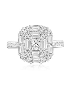 Donatello Gian Graduated Crystal Cocktail Ring - White
