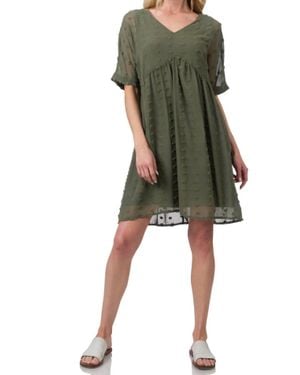 Zenana Dot Babydoll Mini Dress - Green