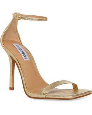 Steve Madden Shaye Faux Leather Square Toe Heels - Metallic