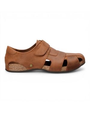 Panama Jack Fletcher Basics C5 Bark Leather Sandals - Brown