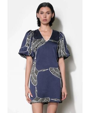 Adelyn Rae Sylvie Bubble Sleeve Mini Dress - Blue