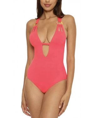 Becca Color Code Cut-Out One-Piece Swimsuit - Pink