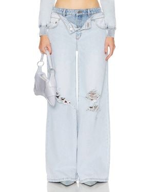SER.O.YA Saphira Doublewaisted Wide Leg Jeans - Blue