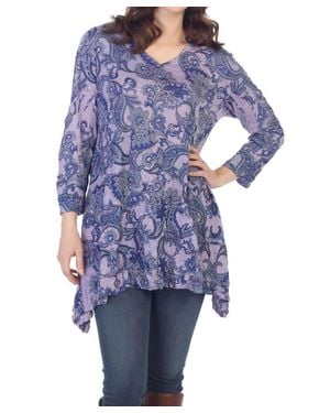 Jess & Jane Affinity Crushed Melange Tunic - Blue