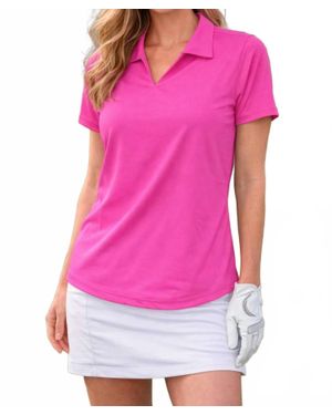 Lulu-B Short Sleeve Collar Top - Pink