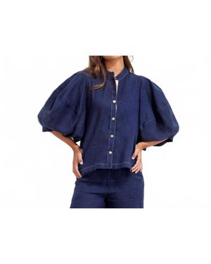 Maria la Paz Gerald Puffed Sleeve Shirt - Blue