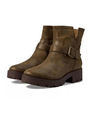 Zodiac Miller Boots Bear Round Toe Ankle Bootie Lion97 - Brown