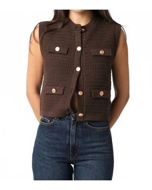 Olivaceous Selena Button Knit Top - Black