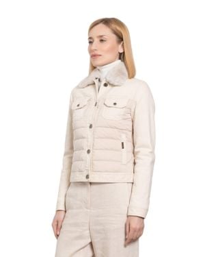 Moorer Petuniafur211 Jacket Ecru - Natural