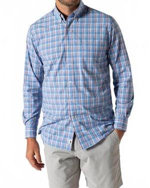 Duck Head Marcus Long Sleeve Performance Poplin Sports Shirt - Blue