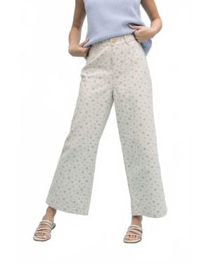 Wishlist Floral Wide Leg Pants - Gray