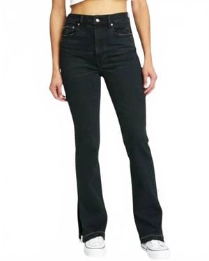 DAZE Go-Getter Hi-Rise Side Slit Flare Denim Jeans - Blue