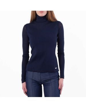 Ferragamo Ferragamo Long-Sleeved Turtleneck Top - Blue