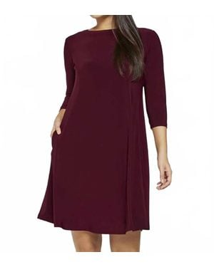 Sympli Trapeze Short Dress - Purple