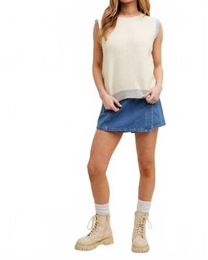 Wishlist Color Block Sweater Vest - Blue