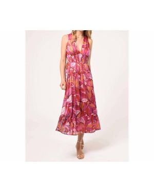 Adelyn Rae Loris Pleated Maxi Dress - Red