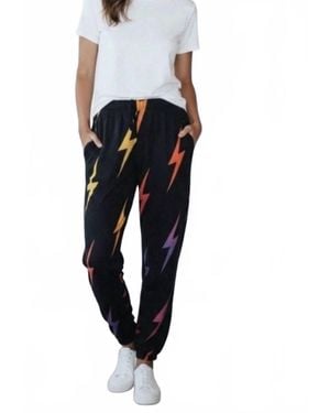 Aviator Nation Bolt Velvet Sweatpants - Black