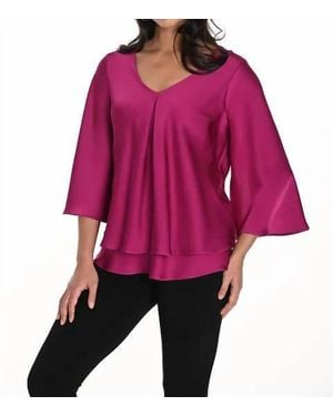 FRANK LYMAN Pleat Front Top - Red