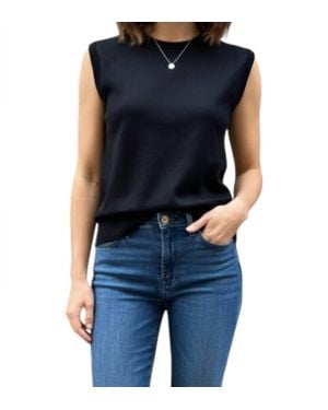 White + Warren Superfine Organic Cotton Shell Top - Blue