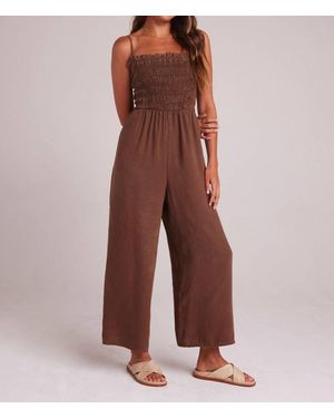 Bella Dahl Wide Leg Smocked Ruffle Jumpsuit - Red