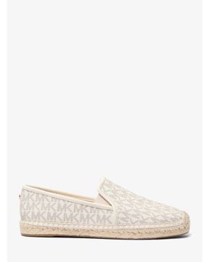 Michael Kors Outlet Hastings Signature Logo Slip-On Espadrille - White