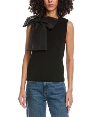 Laundry by Shelli Segal Organza Bow Sweater Vest - Black