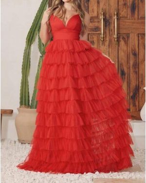 Nox Anabel Julie Long Formal Prom Dress - Red